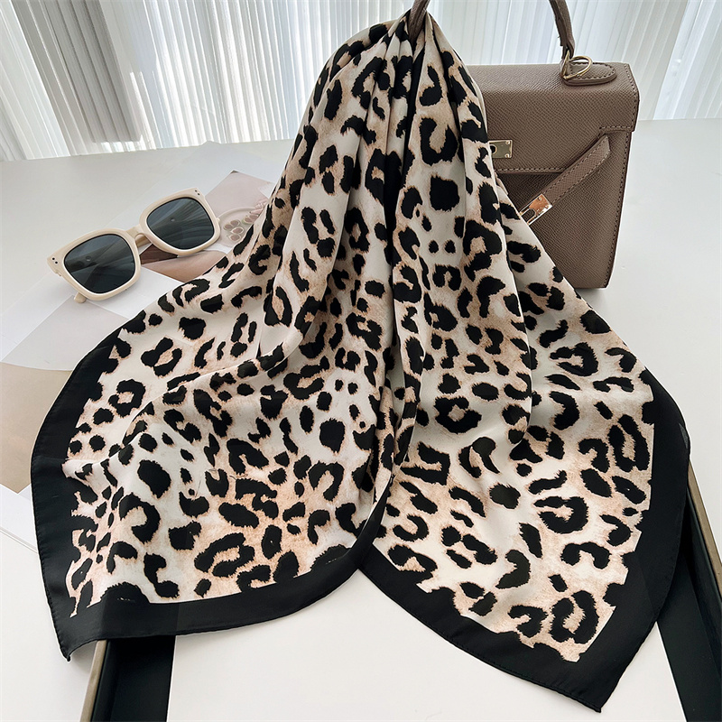 70cm Square Luxury Leopard Pri - đánh giá và giá Head Wrap Turban