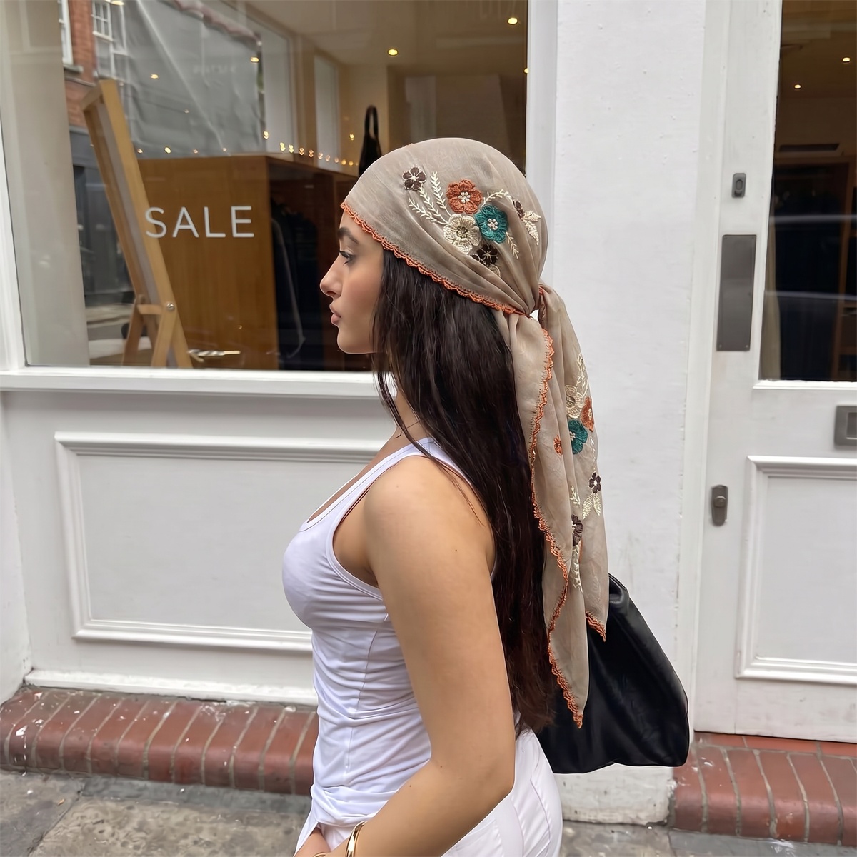 Scarf Square Hijab Bandana Han - đánh giá và giá Scarf Silk Square