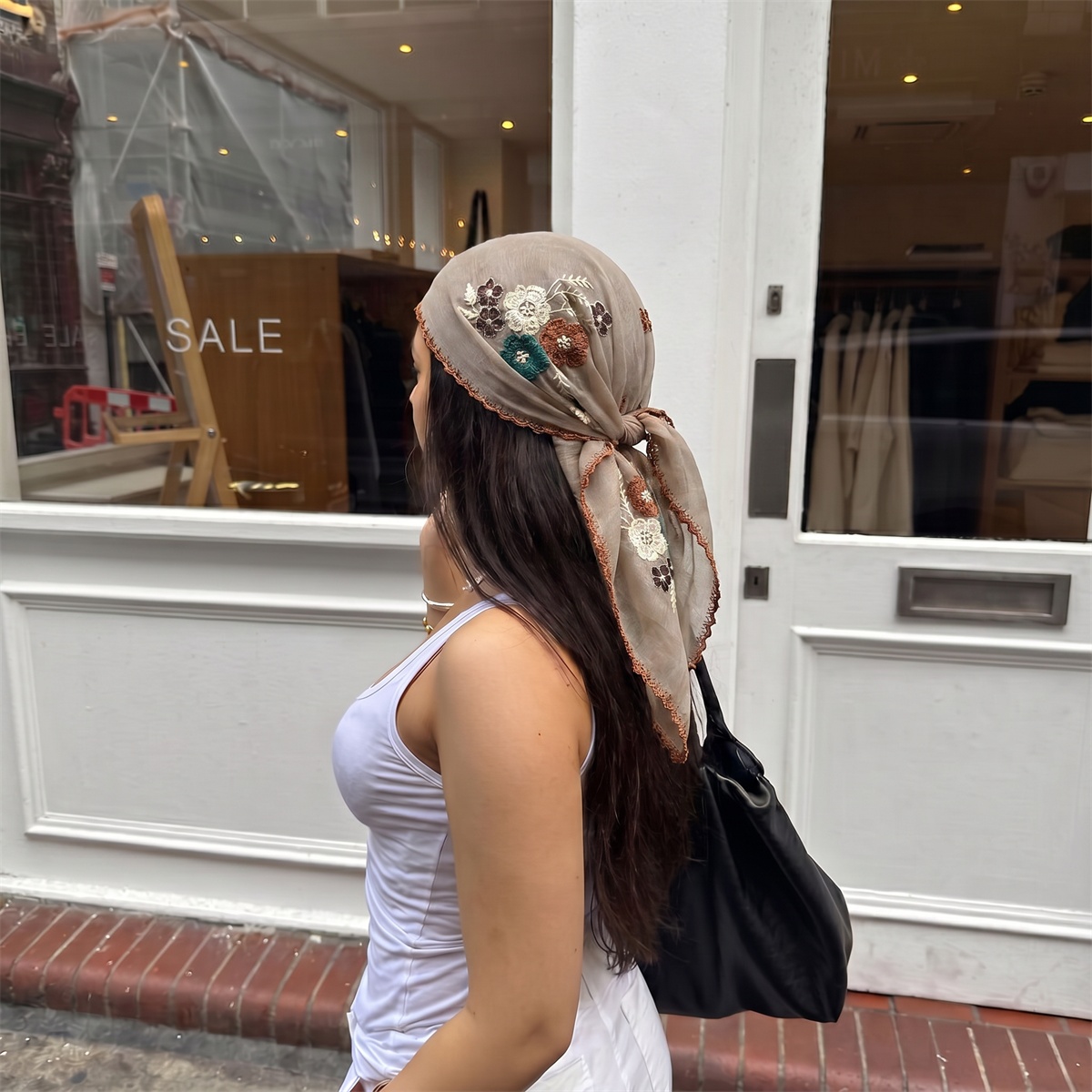 Scarf Square Hijab Bandana Han - đánh giá và giá Scarf Silk Square